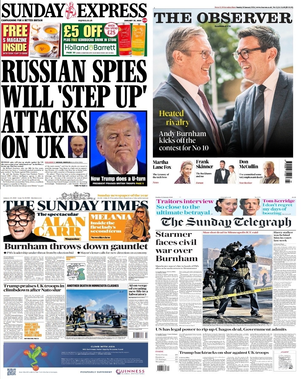 مهم‌ترین عناوین روزنامه‌های جهان ۵ بهمن ۱۴۰۴