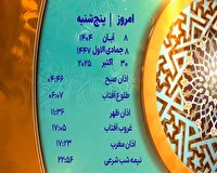 اوقات شرعی پنجشنبه ۸ آبان ۱۴۰۴ به افق یزد 